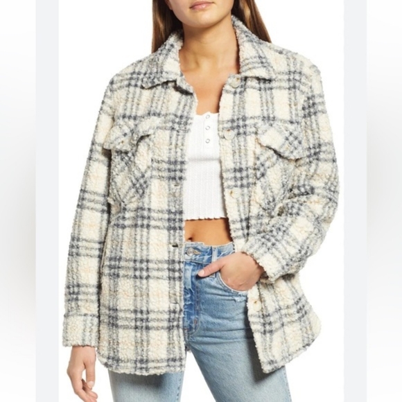 BB Dakota Tops - BB DAKOTA Plaid Button Down LONG SLEEVE WOMEN'S TOP Shirt Jacket Cardigan